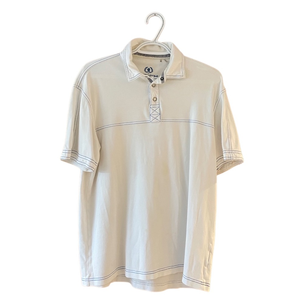 Bugatchi Mens Medium White Polo Shirt